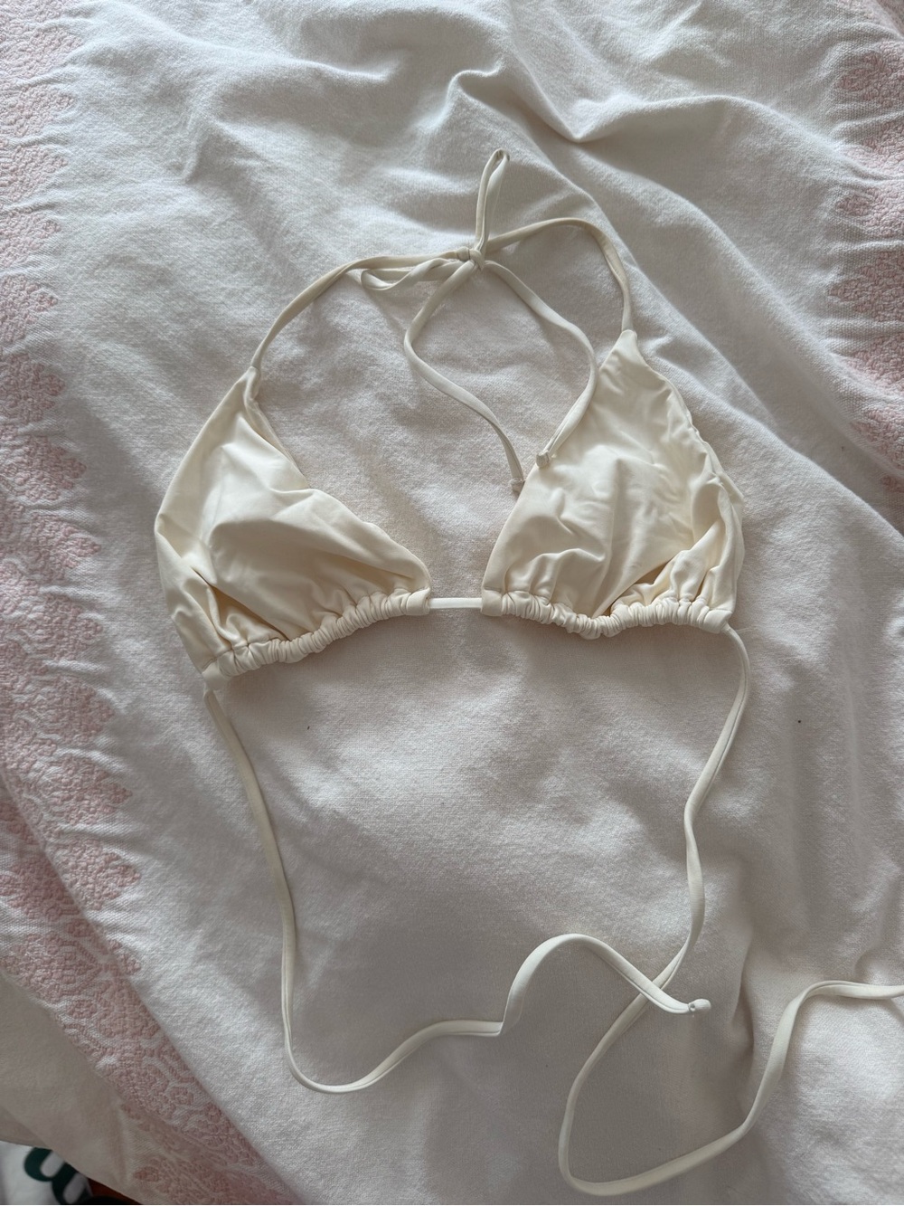 Frankie's Bikinis Cream Triangle Bandeau Top